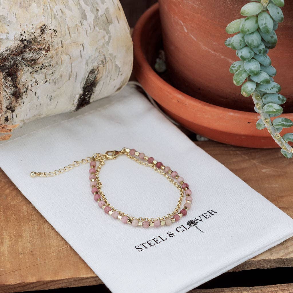 Bracelet en couches Fireweed: Rose