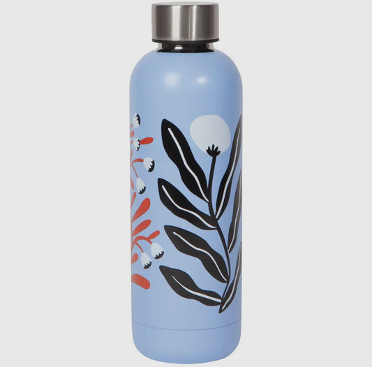 Bouteille d'eau en acier inoxydable Feuillage bleu 17 oz - Bleu