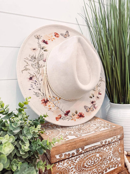 Chapeau Décoratif à imprimé floral: Abricot