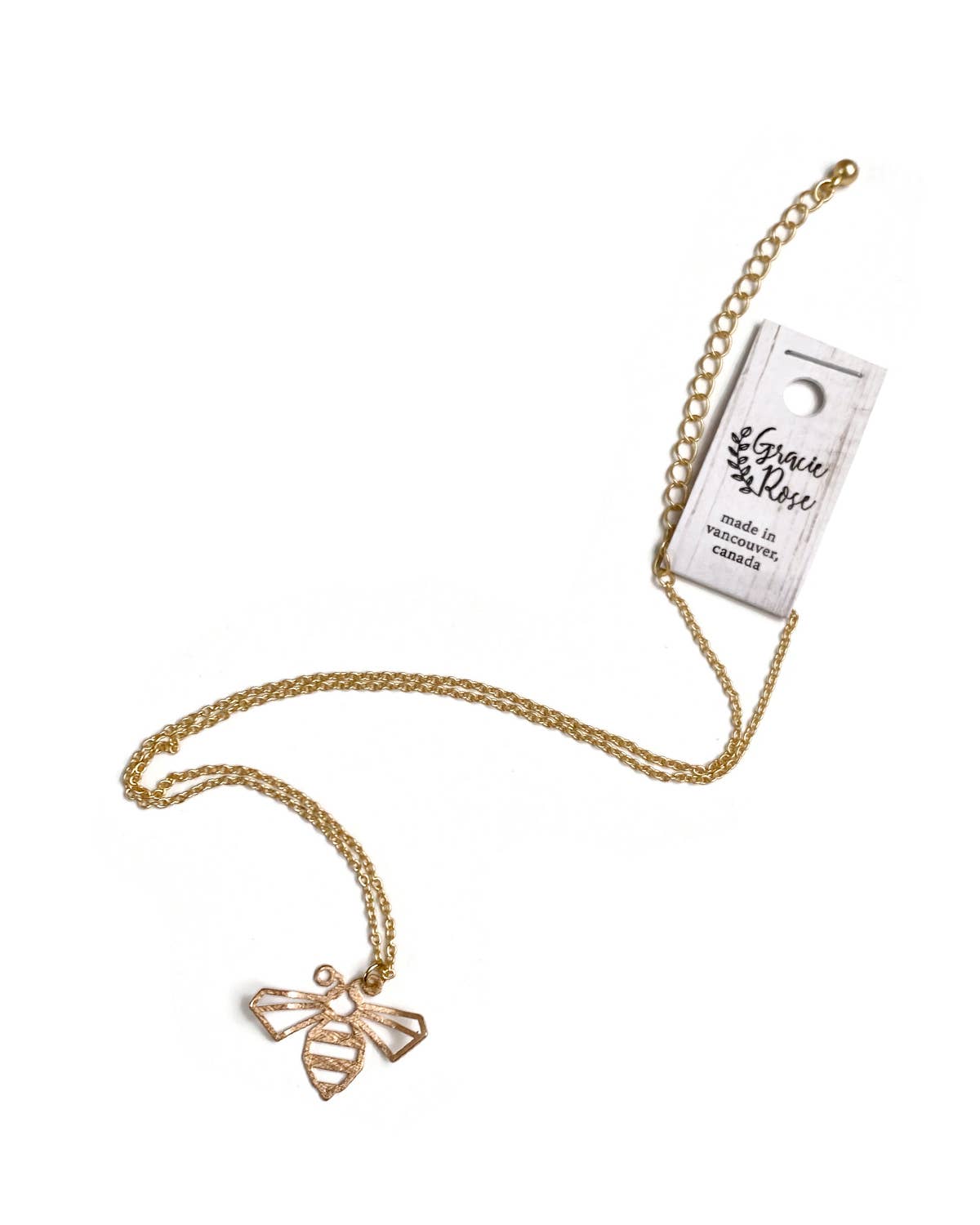 Collier pendentif à breloque bourdon en or mat