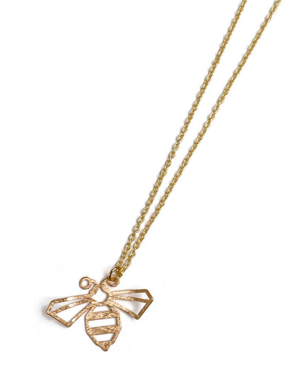 Collier pendentif à breloque bourdon en or mat